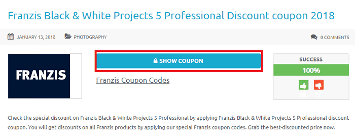 franzis black & white discount coupon