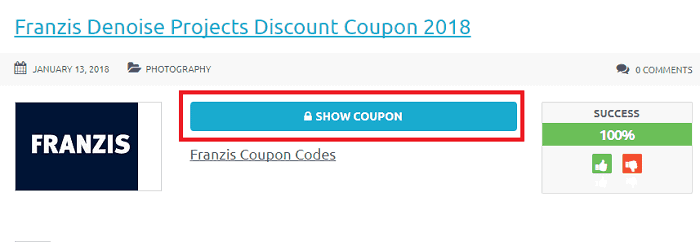franzis denoise project discount coupon
