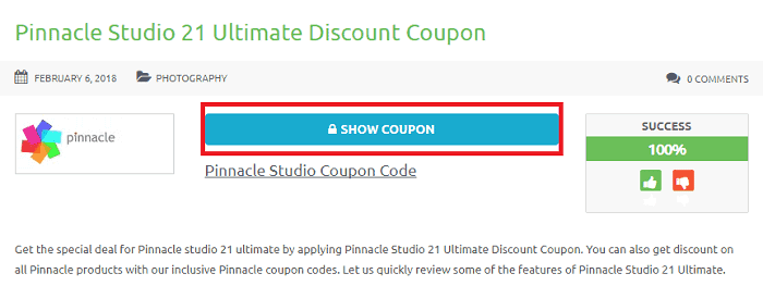 pinnacle show coupon