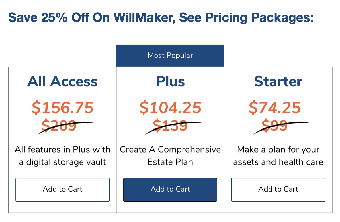 quicken willmaker pricing